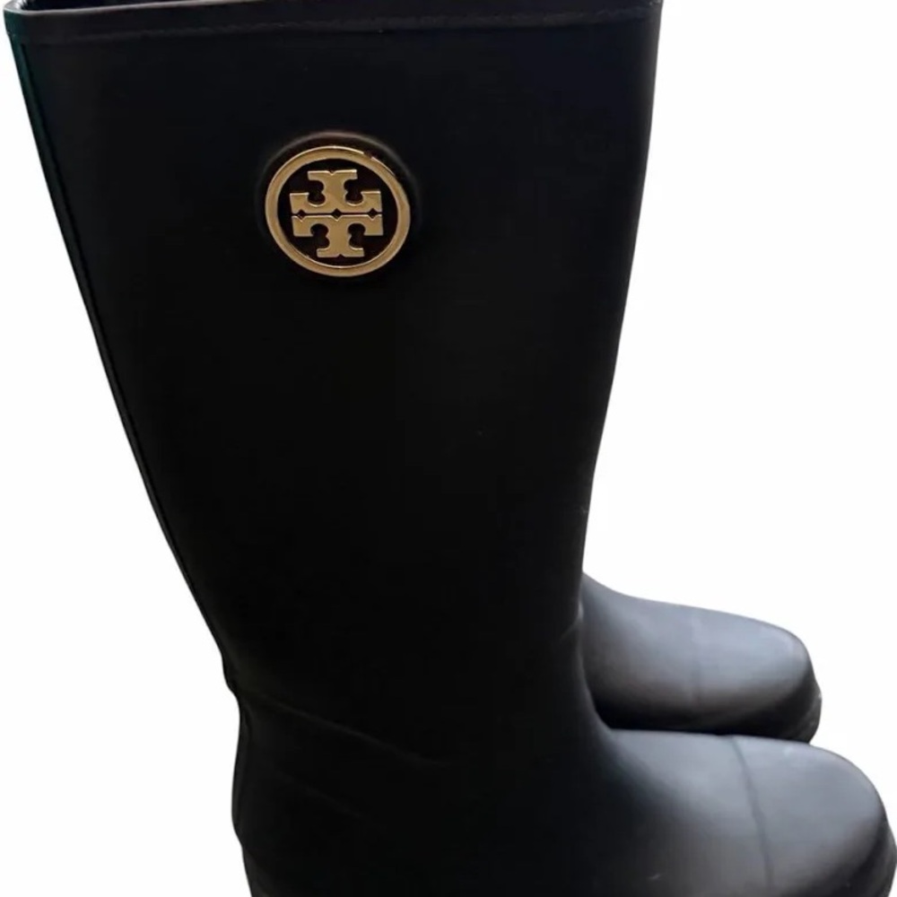 NW/oT - Tory Burch Black Rain Boots - Picture 2 of 2